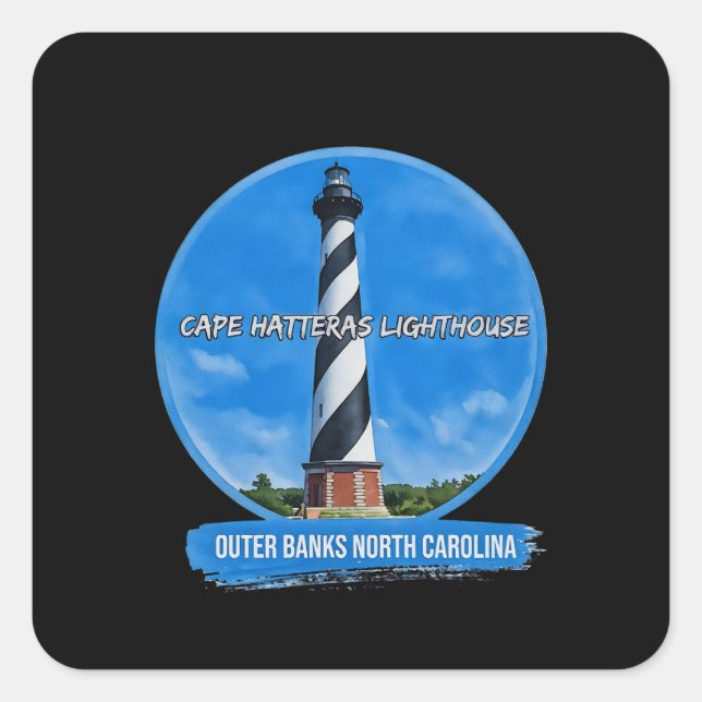 Cape Hatteras lighthouse outer banks N.C. Square Sticker (Front)
