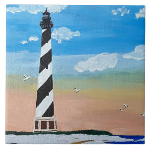 Cape Hatteras Lighthouse Painting Tile