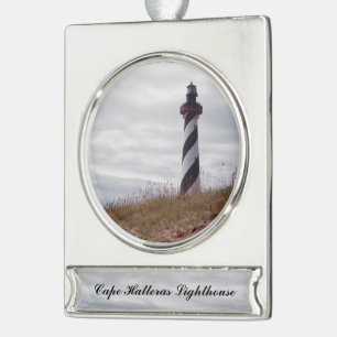 Cape Hatteras Lighthouse Silver Plated Banner Ornament