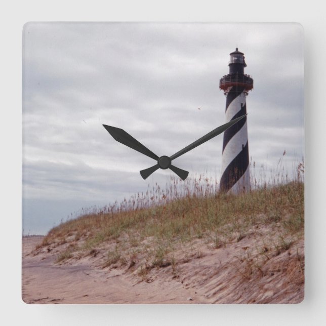 Cape Hatteras Lighthouse Square Wall Clock (Front)