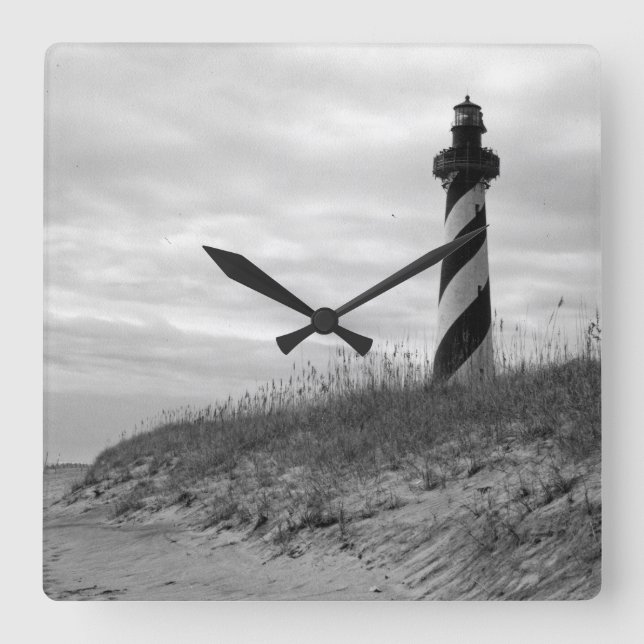 Cape Hatteras Lighthouse Square Wall Clock (Front)