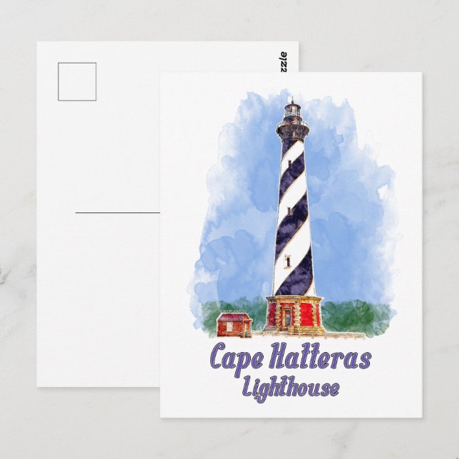 Cape Hatteras Lighthouse Watercolor North Carolina Postcard (Front/Back)