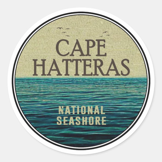 Cape Hatteras National Seashore Ocean Birds Classic Round Sticker (Front)
