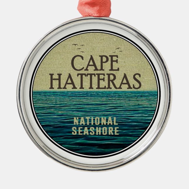 Cape Hatteras National Seashore Ocean Birds Metal Tree Decoration (Front)