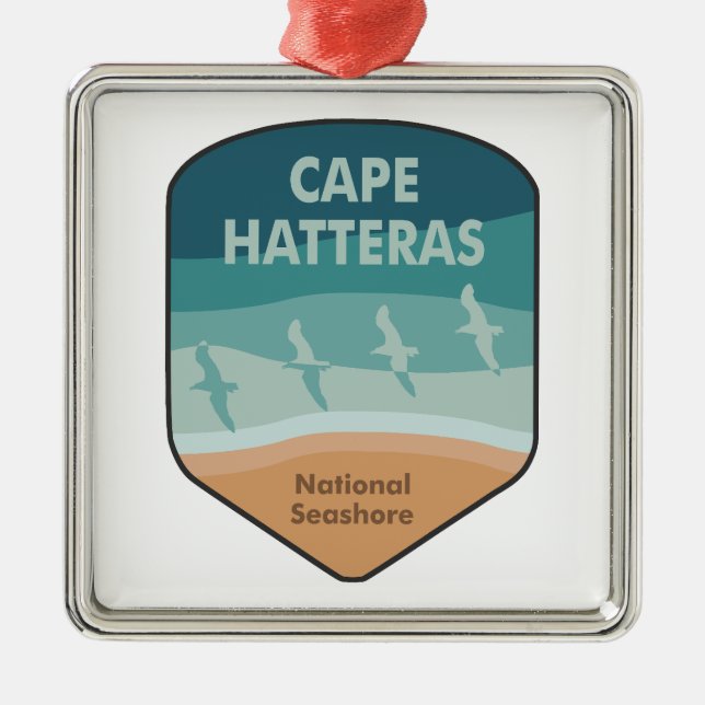 Cape Hatteras National Seashore Seagulls Metal Tree Decoration (Front)