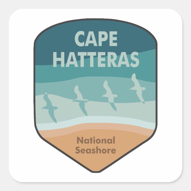 Cape Hatteras National Seashore Seagulls Square Sticker (Front)