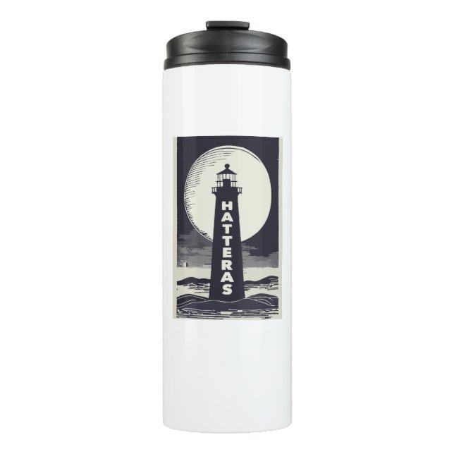 Cape Hatteras North Carolina Lighthouse Moon Thermal Tumbler (Front)
