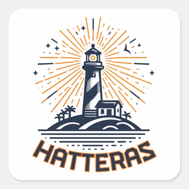 Cape Hatteras North Carolina Lighthouse Sunrise Square Sticker (Front)