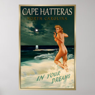 CAPE HATTERAS North Carolina Marilyn Monroe Travel Poster