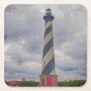 Cape Hatteras Square Paper Coaster