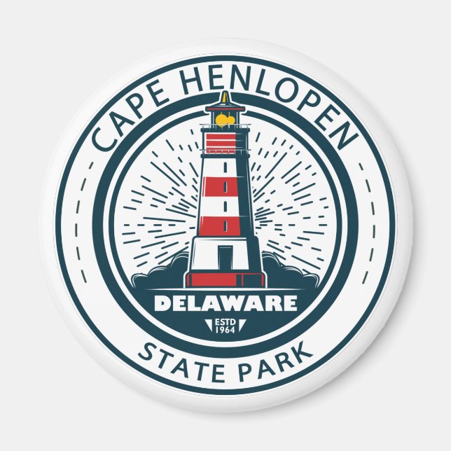 Cape Henlopen State Park Delaware Badge Magnet (Front)