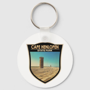 Cape Henlopen State Park Delaware Watercolor Key Ring