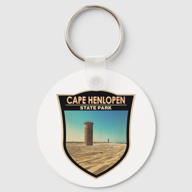 Cape Henlopen State Park Delaware Watercolor  Key Ring (Front)