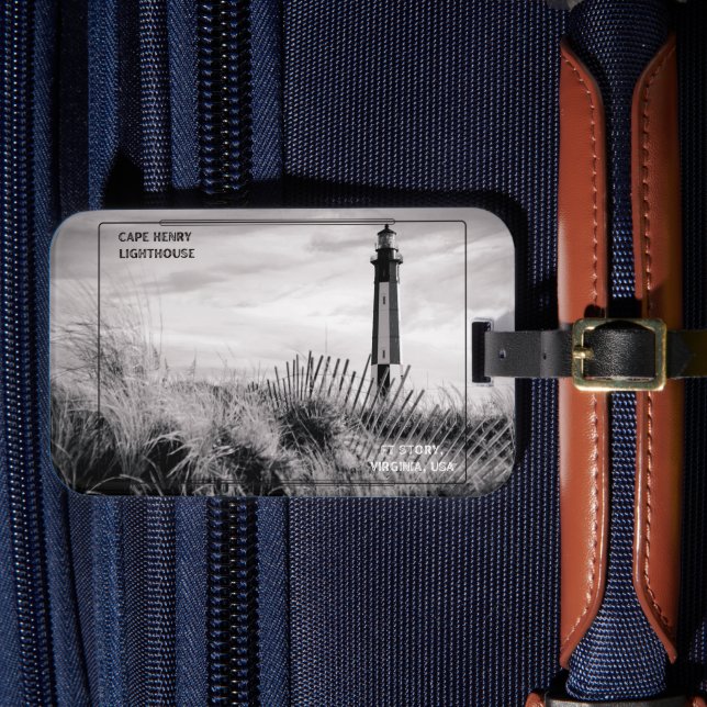 Cape Henry Lighthouse Luggage Tag (Front Insitu 4)