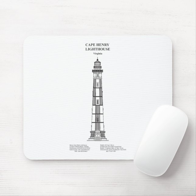 Cape Henry Lighthouse - Virginia - BD Mouse Mat (With Mouse)