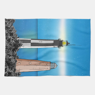 Cape Henry Lighthouse Virginia Chesapeake Bay Tea Towel