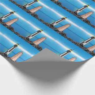 Cape Henry Lighthouses at night Wrapping Paper
