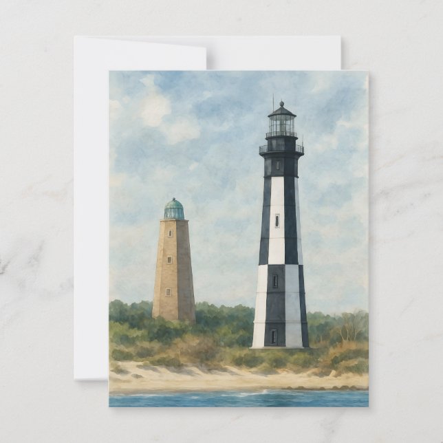 Cape Henry Lighthouses Card (Front)