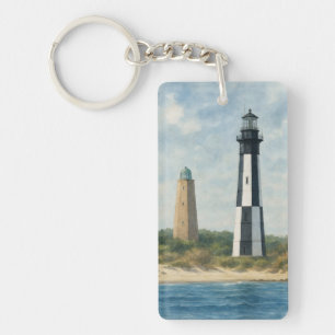 Cape Henry Lighthouses Key Ring