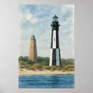 Cape Henry Lighthouses Poster