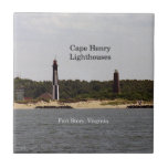 Cape Henry Lighthouses tile<br><div class="desc">Cape Henry Lighthouse in Fort Story,  Virginia on the Atlantic Ocean and entrance to Chesapeake Bay</div>