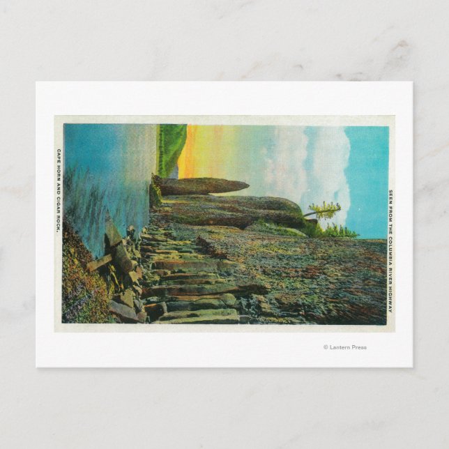 Cape Horn and Cigar Rock on Columbia River Postcard (Front)