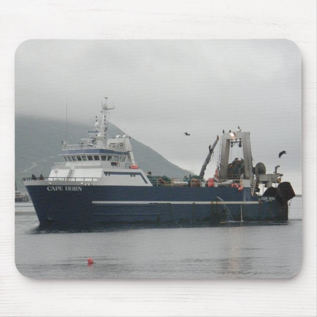 Cape Horn, Factory Trawler in Dutch Harbour, AK Mouse Mat (Front)