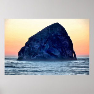 Cape Kiwanda Haystack Rock at Sunset in Oregon Poster