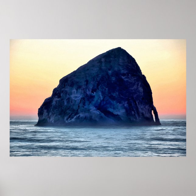 Cape Kiwanda Haystack Rock at Sunset in Oregon Poster (Front)