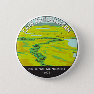 Cape Krusenstern National Monument Tundra River  6 Cm Round Badge