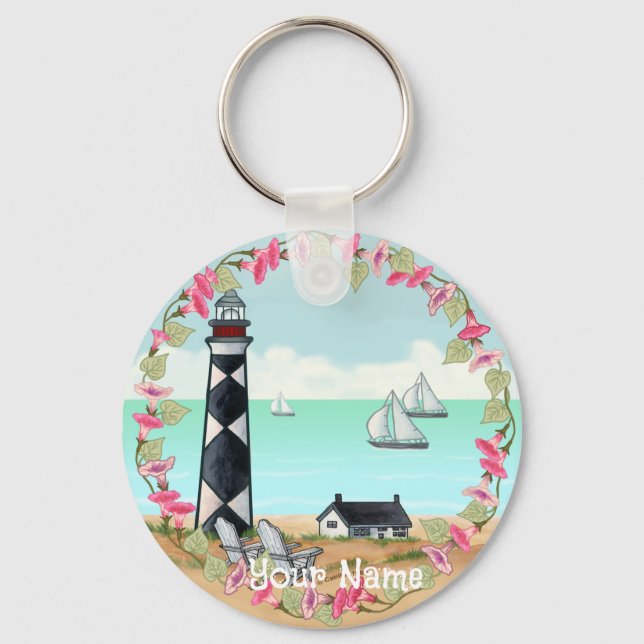 Cape Lookout Lighthouse  Key Ring (Front)