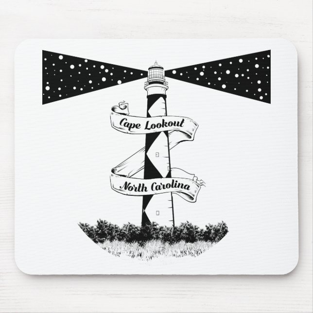 Cape Lookout Lighthouse Mouse Mat (Front)