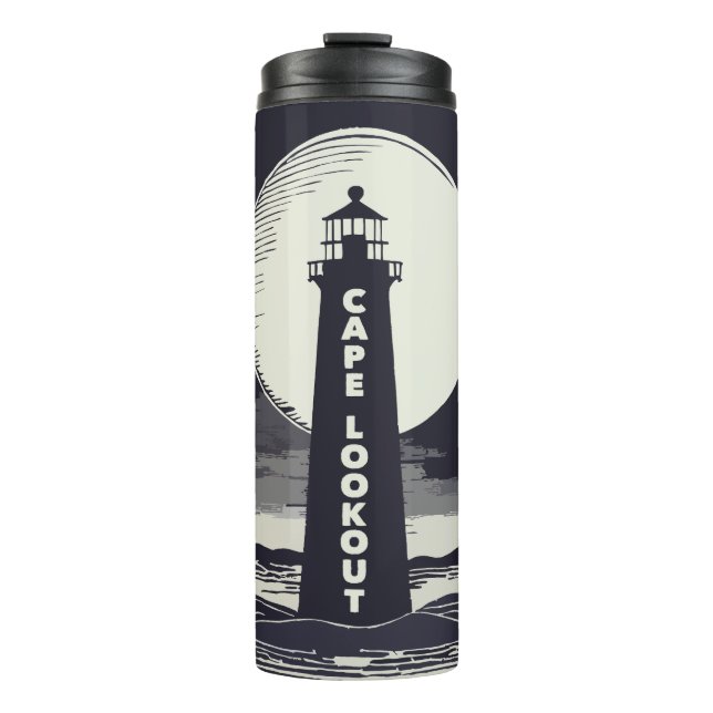 Cape Lookout Lighthouse North Carolina Moon Thermal Tumbler (Front)