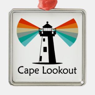 Cape Lookout Lighthouse North Carolina Rainbow Metal Tree Decoration