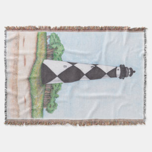 Cape Lookout Lighthouse Throw Blanket