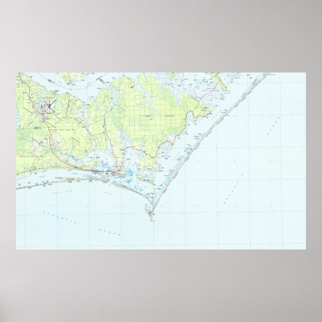 Cape Lookout National Seashore & Morehead City Map Poster (Front)