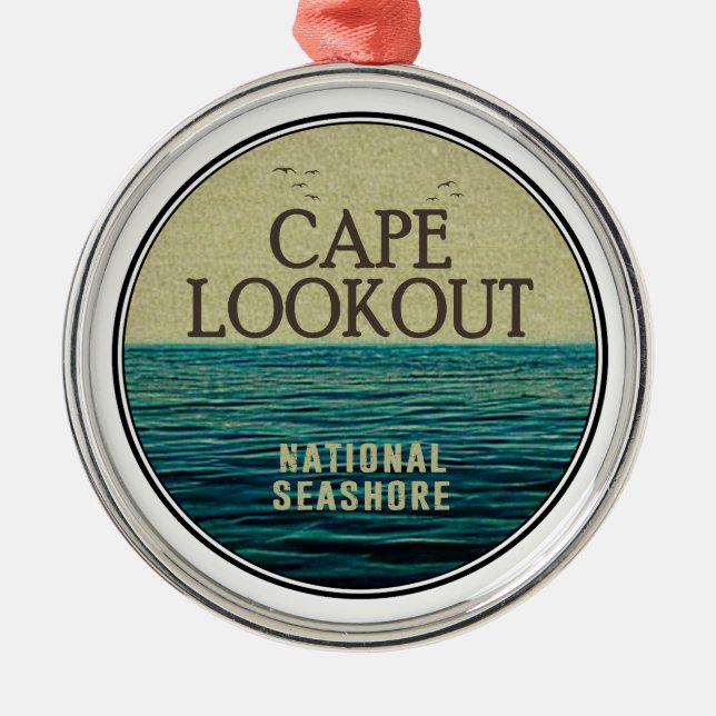 Cape Lookout National Seashore Ocean Birds Metal Tree Decoration (Front)