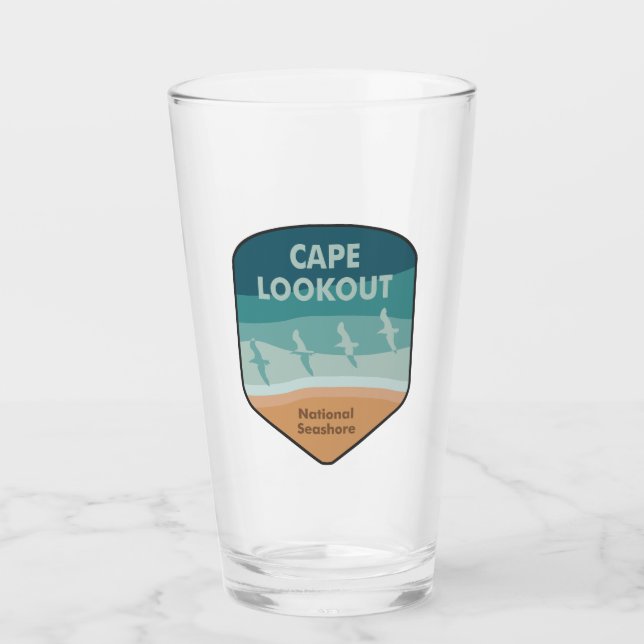 Cape Lookout National Seashore Seagulls Glass (Front)