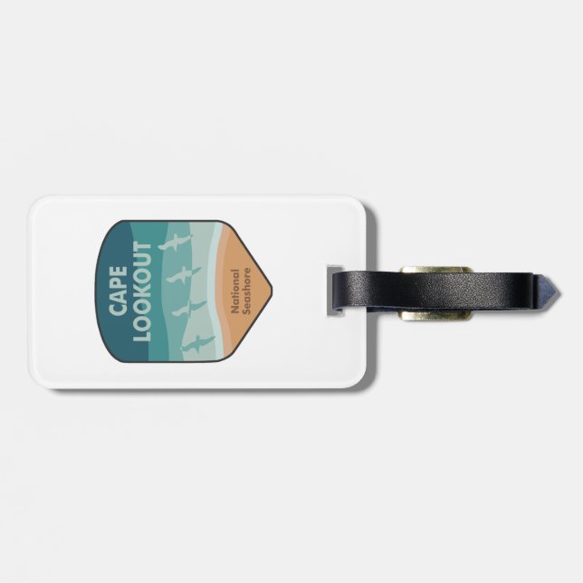 Cape Lookout National Seashore Seagulls Luggage Tag (Back Horizontal)