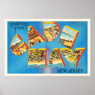 Cape May #2 New Jersey NJ Vintage Travel Postcard- Poster