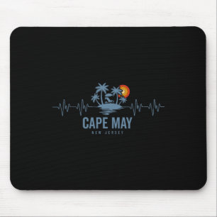 Cape May Beach New Jersey Vintage 80s Sunset Heart Mouse Mat
