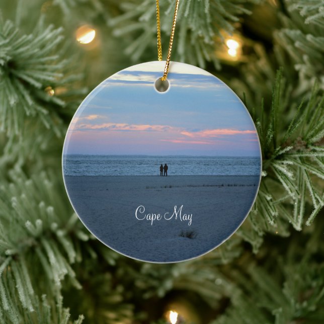 Cape May Beach Sunset Ceramic Tree Decoration (Tree)