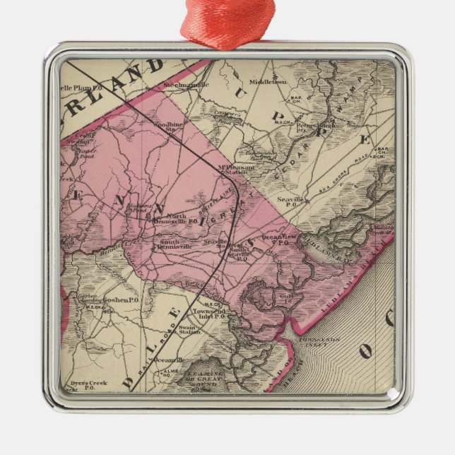 Cape May County, NJ Metal Tree Decoration (Front)