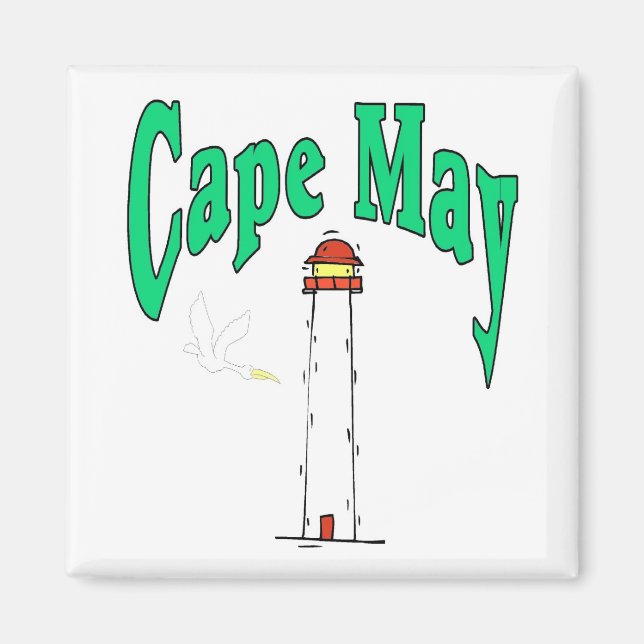 Cape May Lighthouse Cartoon Magnet (Front)