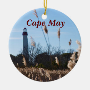 Cape May lighthouse Ceramic Tree Decoration