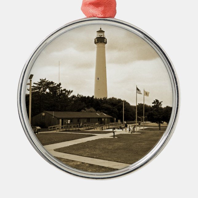 Cape May Lighthouse Metal Tree Decoration (Front)