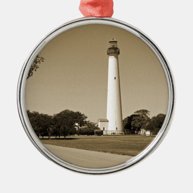 Cape May Lighthouse Metal Tree Decoration (Front)