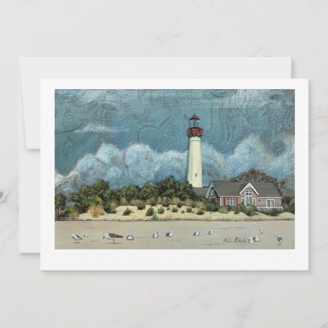 Cape May Lighthouse Painting, New Jersey Invitation (Front)
