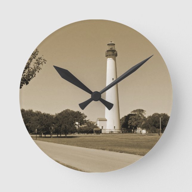 Cape May Lighthouse Round Clock (Front)