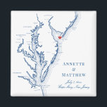 Cape May New Jersey Destination Wedding Favour Magnet<br><div class="desc">Quick and Easy ordering! These Cape May, New Jersey map magnets make great New Jersey beach wedding favours to include in your Cape May destination wedding welcome bags. Move the heart by clicking "Edit Using design tool" under "Personalise". Featuring a map of Chesapeake Bay with Artwork by Coastal Map Designs...</div>